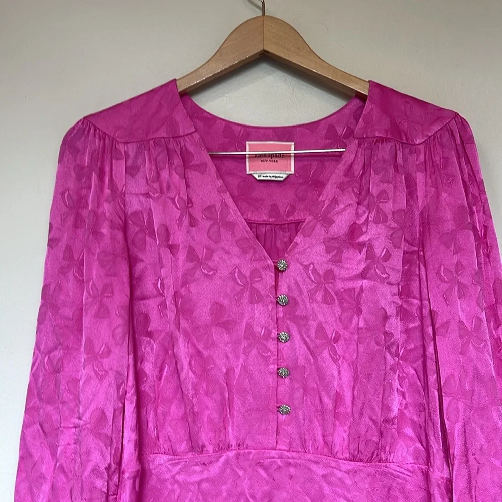 kate spade Fuchsia Floral-Texture Mini Dress